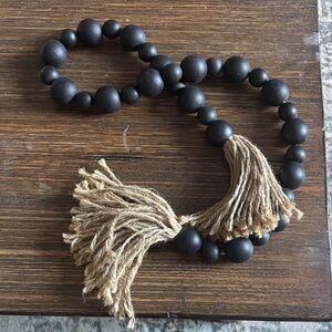 Wooden Bead Garland with Tassels